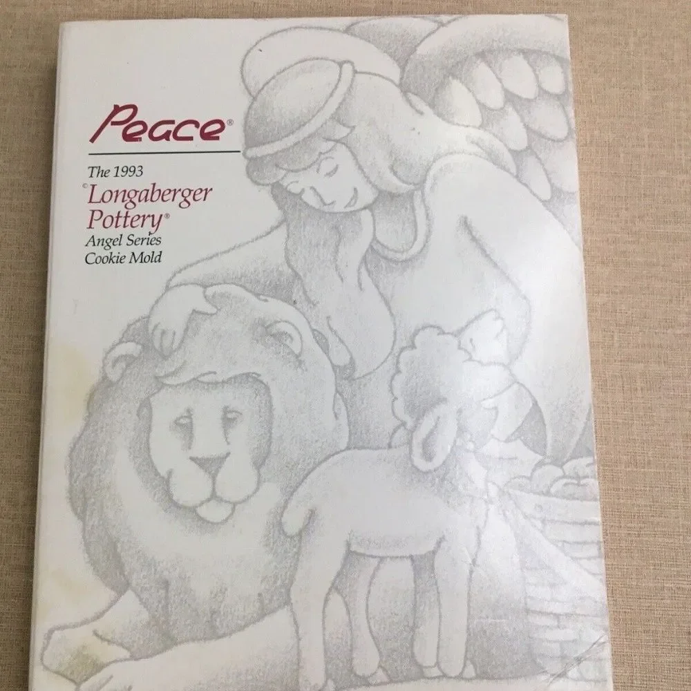 NEW Vintage 1993 Longaberger Pottery Angel Series Cookie Mold Peace 5
